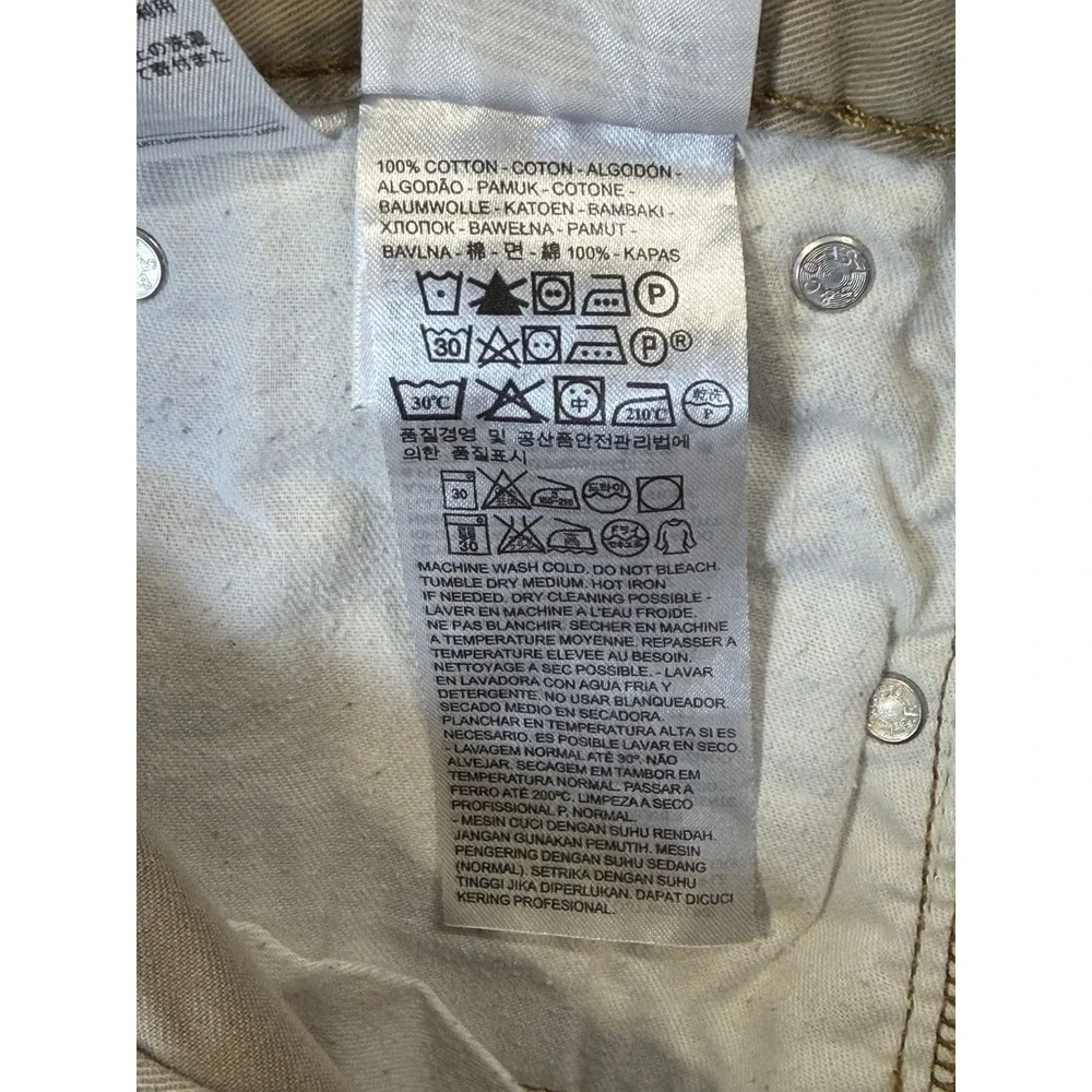 Levis Jeans Mens 32x32‎ Tan Khaki 508 Regular Fit Taper Leg White Tab *flaw*